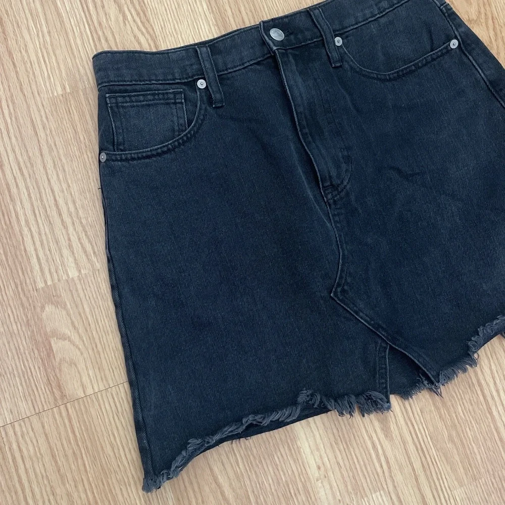 Madewell Rigid Black Denim A-Line Mini Lunar Skirt Size 28 - Picture 5 of 7